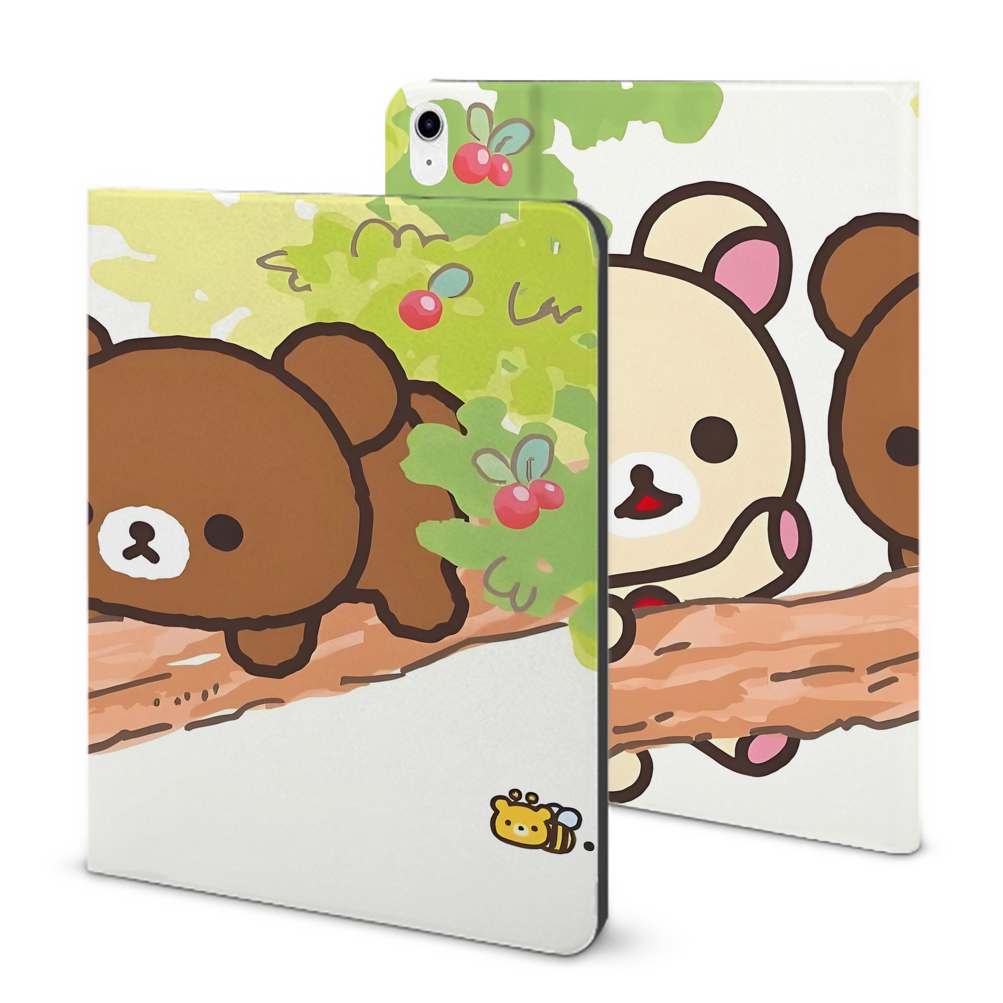 （画像用） リラックマ リラックマ キイロイトリ Rilakkuma Korilakkuma Kiiroitori IPad ケース ブック型 PUレザー TPU 耐衝撃 軽量 薄型 ペン収納なし 全面保護 IPad 各モデル対応
